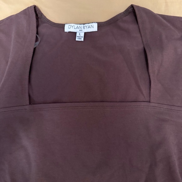 dylan ryan brown long sleeve shirt woman size large brand new - Picture 2 of 5